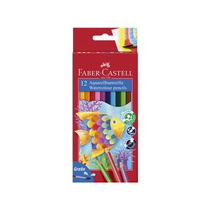 Faber castell FABER-CASTELL Crayons de couleur KINDER-AQUARELL, étui de 12 - Lot de 3 - Publicité