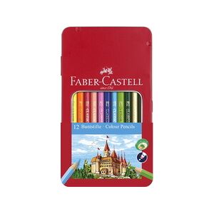 Faber castell FABER-CASTELL Crayons de couleur CASTLE, étui métal de 12 - Lot de 3 - Publicité