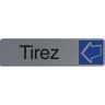 Exacompta Plaque adhésive imitation aluminium Tirez 16,5X4,4 cm 67156E - Lot de 4