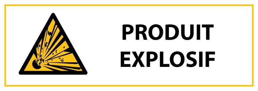 Panneau De Danger Iso En 7010 - Produit Explosif - W002 - 450 x 150 - Vinyle souple autocollant - Lot de 5