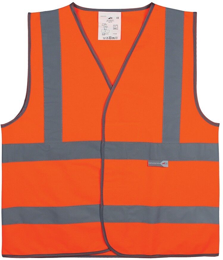 Gilet de sécurité orange à 4 bandes rétroréfléchissantes - XXL - Lot de 5