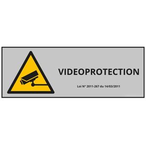 Panneau D'information - Vidéo-protection - 210 x 75 - PVC - Gris - Lot de 6 Argent