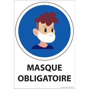 Panneau Port Du Masque Obligatoire Young - Vertical - A4 Ou A5 - 210 x 297 - Vinyle souple autocollant - Lot de 2