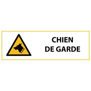 Panneau De Danger Iso En 7010 - Chien De Garde - W013 - 297 x 105 - Vinyle souple autocollant - Lot de 6