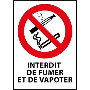 Panneau - Interdiction De Fumer Et Vapoter - 210 x 297 - PVC double face à suspendre