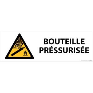 Panneau De Danger Iso En 7010 - Bouteille Pressurisée - W029 - Horizontal - 450 x 150 - PVC - Lot de 3