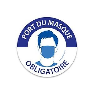 Pictogramme "port Du Masque Obligatoire" - Bleu Et Blanc 
