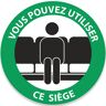 Adhésif "Vous pouvez utiliser ce siège" noir - 100 - Lot de 6