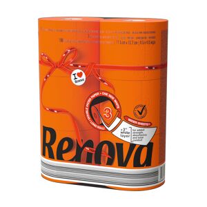 Renova Papier toilette triple épaisseur Renova couleur orange - Paquet 6 rouleaux Blanc