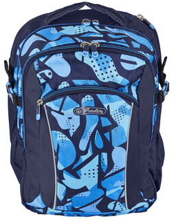 Herlitz Sac à dos scolaire Ultimate 'Camo Blue'