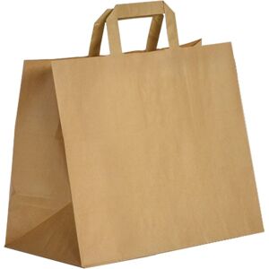 Sac kraft brun poignées plates qualité 80 g/m² - 250 sacs