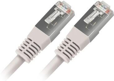 Câble RJ45, catégorie 6, F/UTP, droit, blanc, 15m - Lot de 2