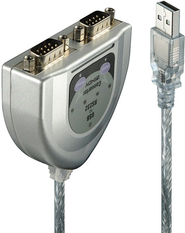 Lindy 42889 câble Série Argent 0,6 m USB Type-A DB-9