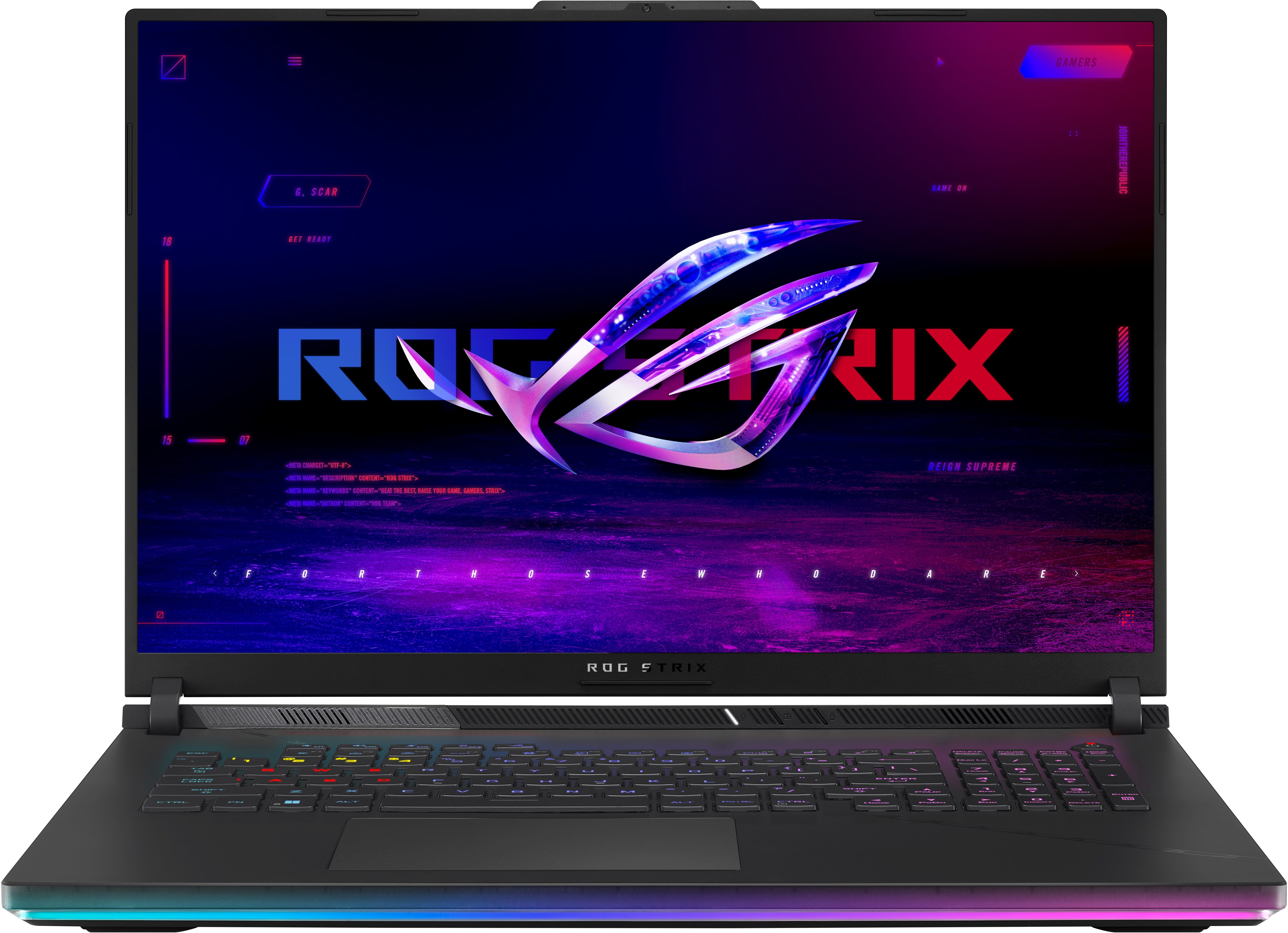 Asus ROG Strix SCAR 18 G834JYR-N6102X Ordinateur portable 45,7 cm (18") WQXGA Intel® Core i9 i9-14900HX 64 Go DDR5-SDRAM 2 To SSD NVIDIA GeForce R...