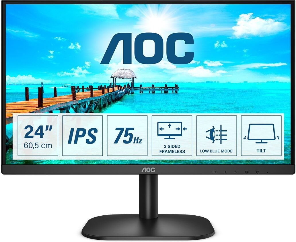 AOC B2 24B2XH/EU LED display 60,5 cm (23.8") 1920 x 1080 pixels Full HD Noir