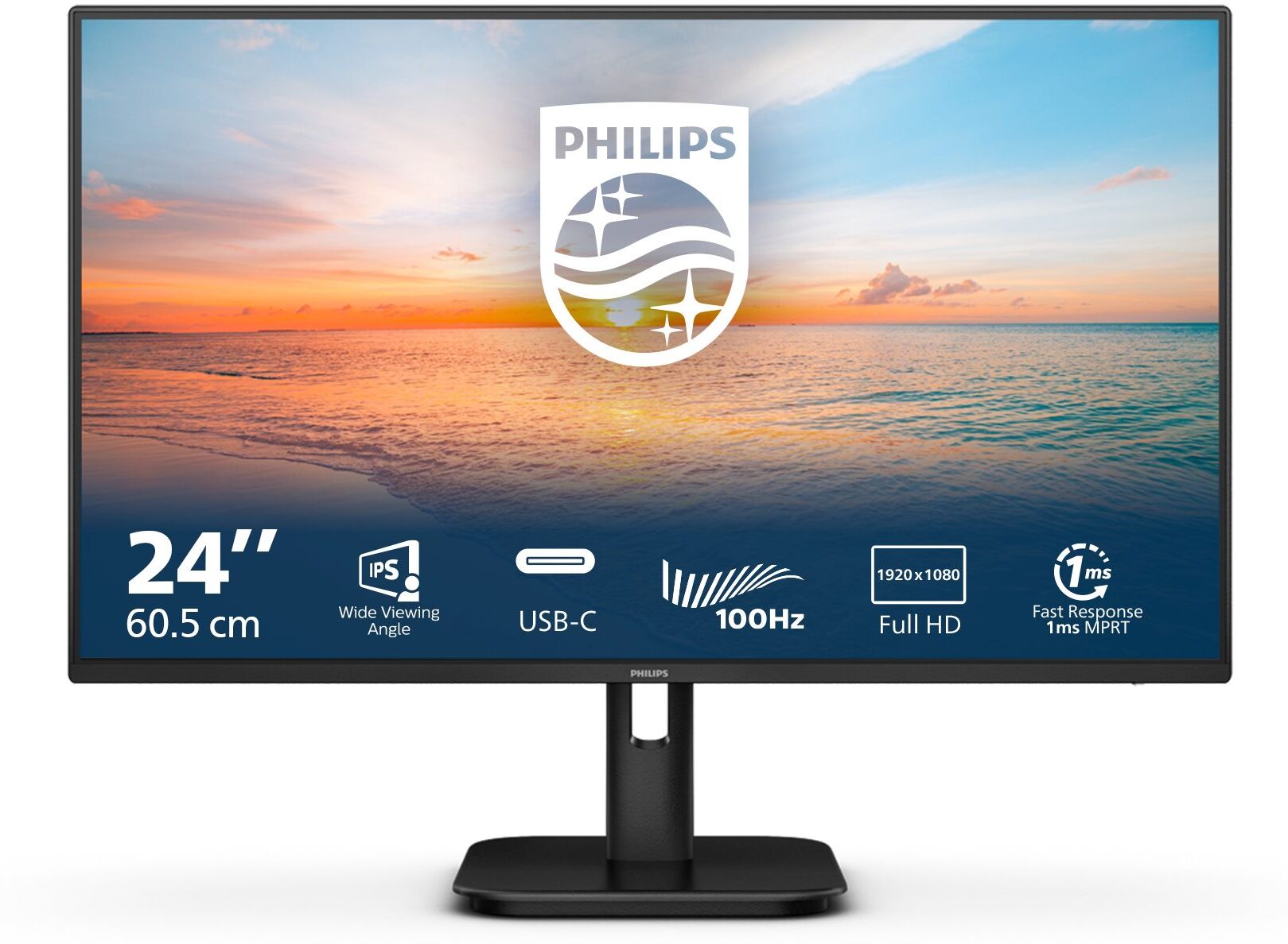 Philips 1000 series 24E1N1300A/00 écran plat de PC 60,5 cm (23.8") 1920 x 1080 pixels Full HD LCD Noir