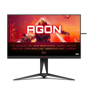 AOC AGON 5 AG275QZN/EU écran plat de PC 68,6 cm (27") 2560 x 1440 pixels Quad HD Noir, Rouge Vert menthe - Publicité