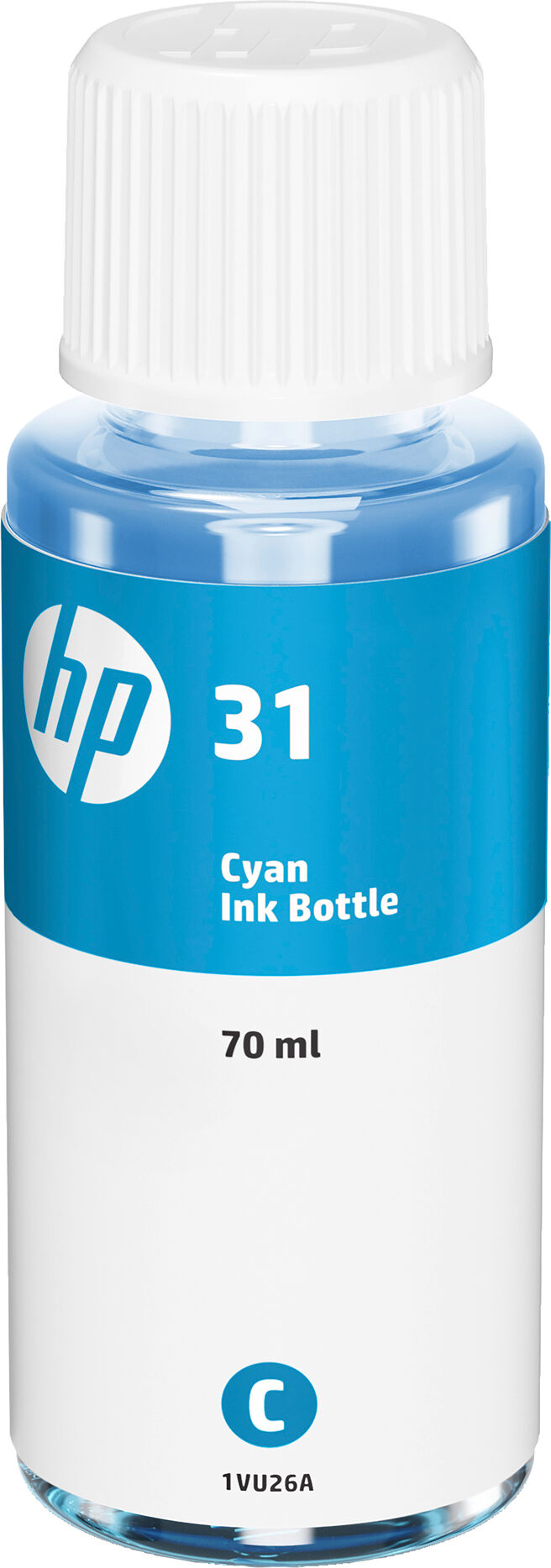 Bouteille d'encre couleur authentique 70 mL HP 31 - cyan