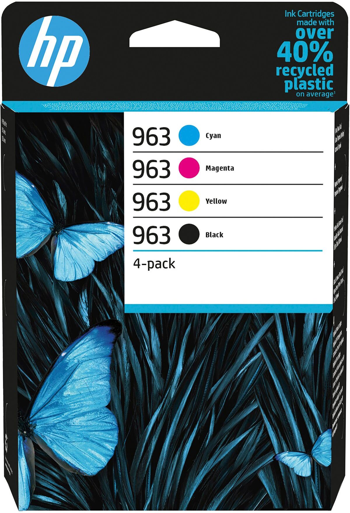 Pack HP 963 1 noire + 3 cartouches couleurs pour imprimante jet d'encre