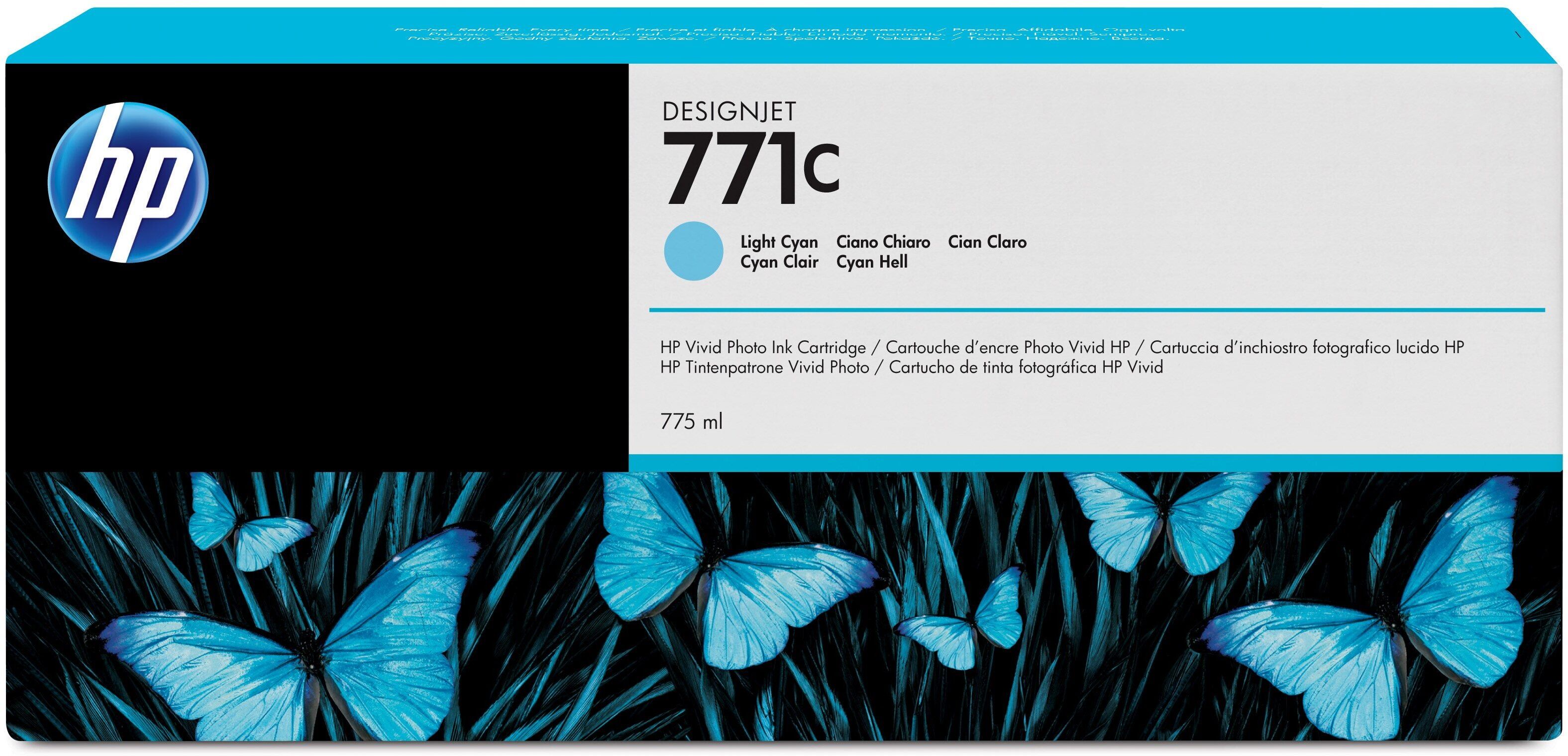 HP 771C cartouche d'encre Designjet cyan clair, 775 ml Cyan