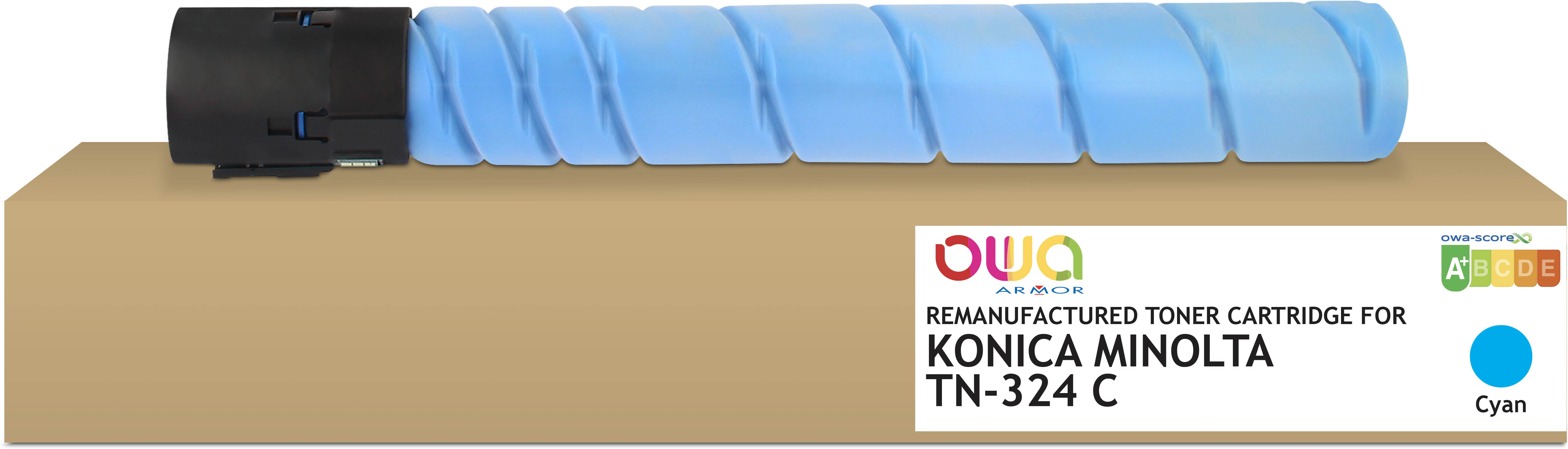 Toner remanufacturé OWA - standard - Cyan - pour KONICA MINOLTA TN-324 C, DEVELOP A8DA4D0, OLIVETTI B1167