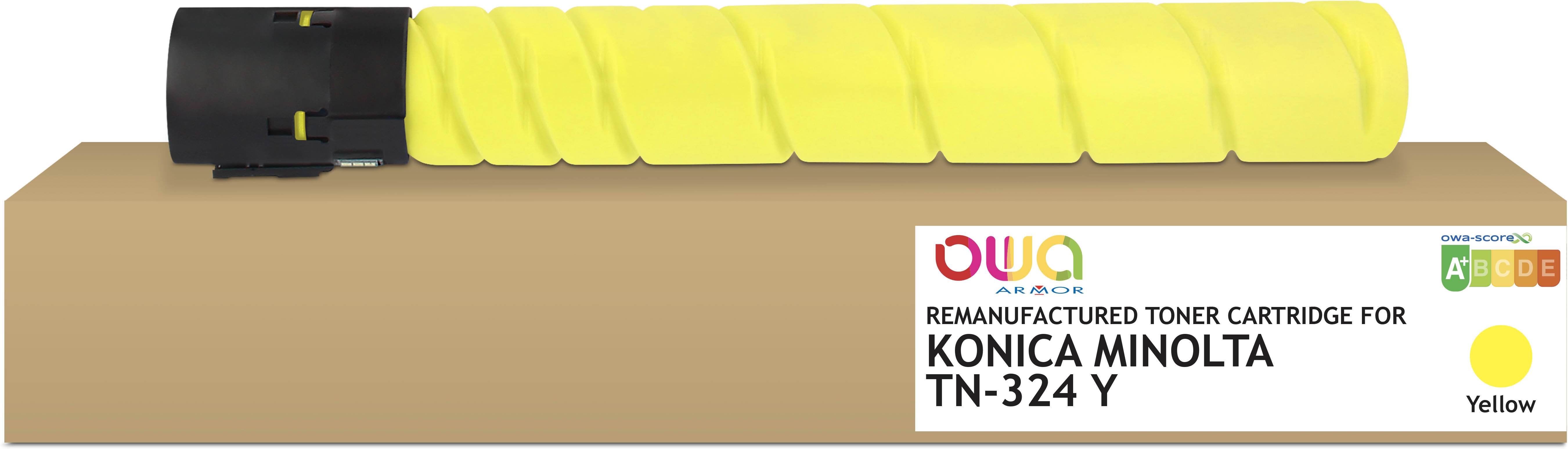 Toner remanufacturé OWA - standard - Jaune - pour KONICA MINOLTA TN-324 Y, DEVELOP A8DA2D0, OLIVETTI B1169