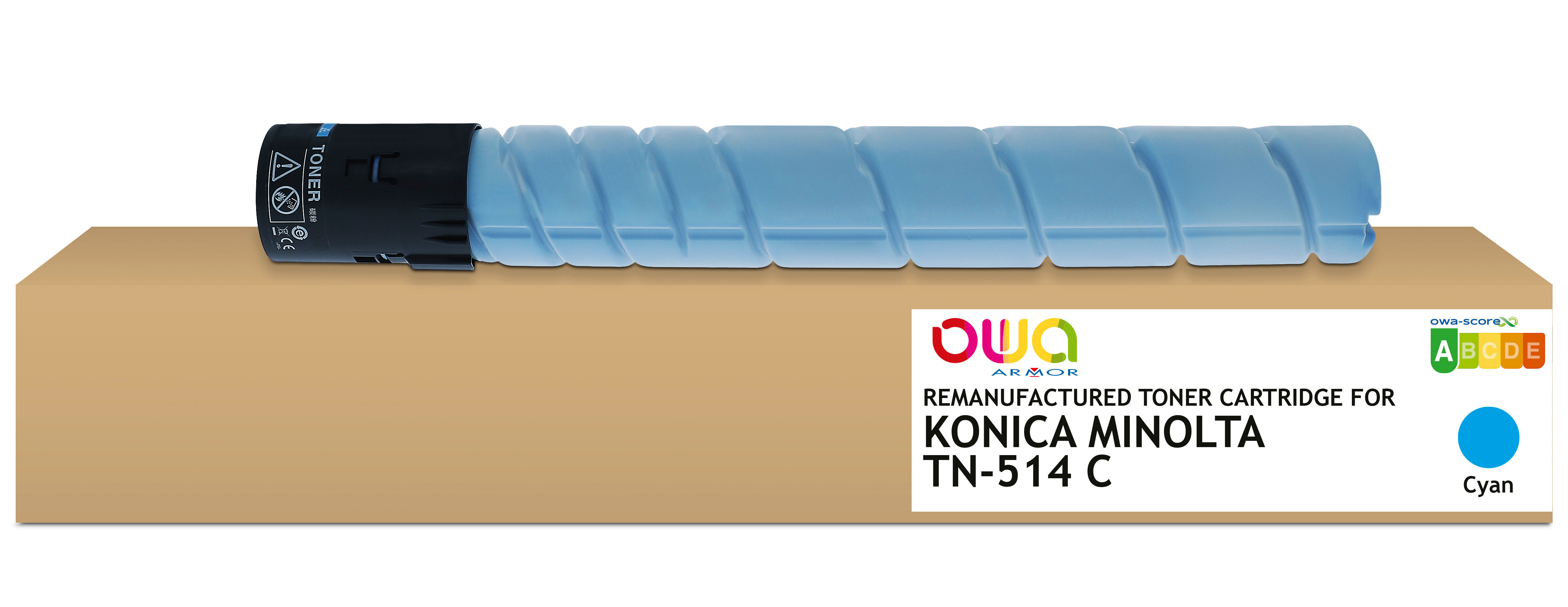 Toner remanufacturé OWA - standard - Cyan - pour KONICA MINOLTA TN-514 C, DEVELOP A9E84D0, OLIVETTI B1207