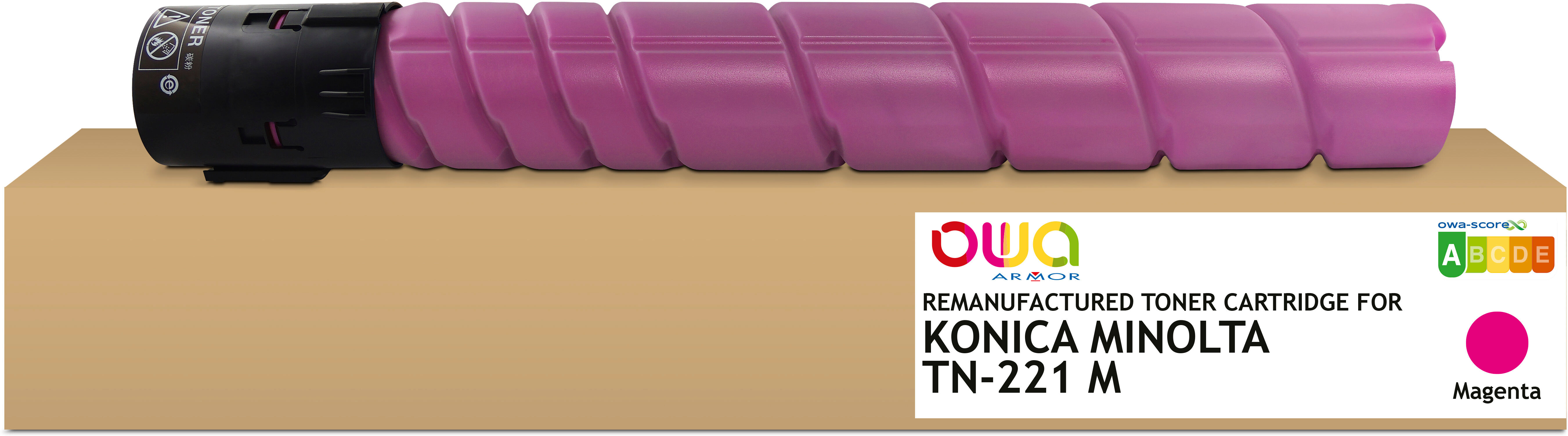 Toner remanufacturé OWA - standard - Magenta - pour KONICA MINOLTA TN-221 M, DEVELOP A8K33D0, OLIVETTI B1196