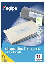 Agipa Etiquettes adresses 70 x 35 mm Agipa 119006 - Boîte de 2400 Agipa Etiquettes adresses 70 x 35 mm Agipa 119006 - Boîte de 2400