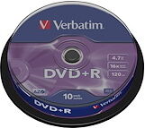 Verbatim DataLifePlus - DVD+R x 10 - 4.7 Go - support de stockage Verbatim DataLifePlus - DVD+R x 10 - 4.7 Go - support de stockage