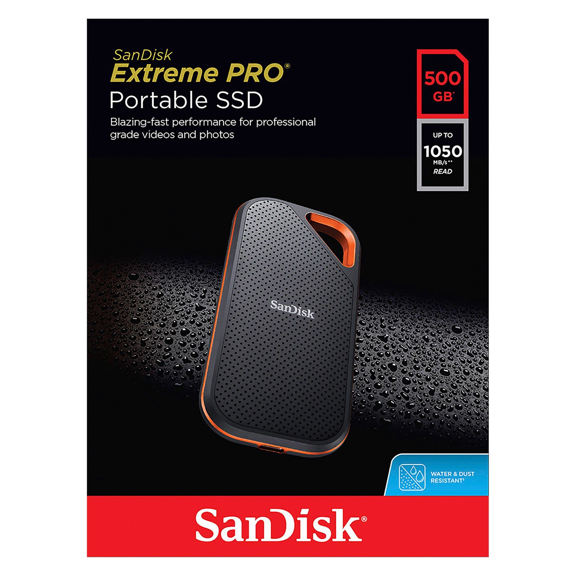 SanDisk Extreme Pro disque SSD externe 500 Go - Usb 3.2 (USB-C) Noir Blanc