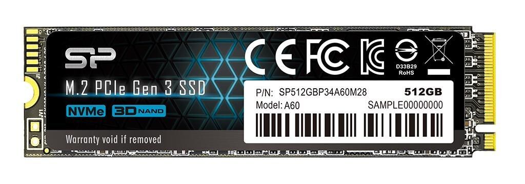 Silicon Power P34A60 M.2 512 Go PCI Express SLC NVMe Cyan