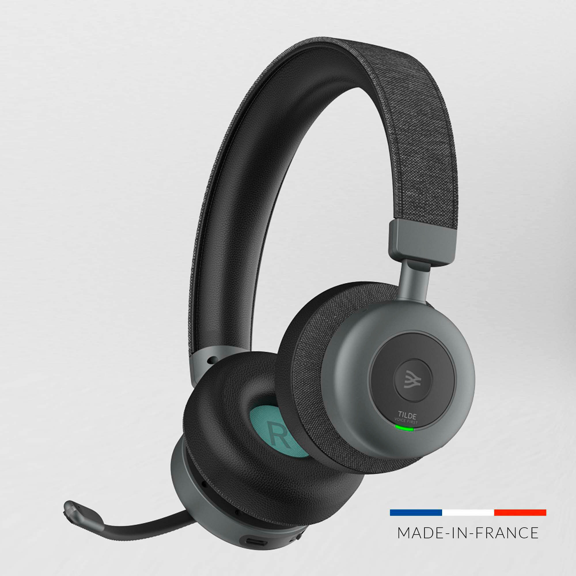 Casque audio HD Bluetooth modulable avec perche magnétique OROSOUND TILDE® PRO Cyan