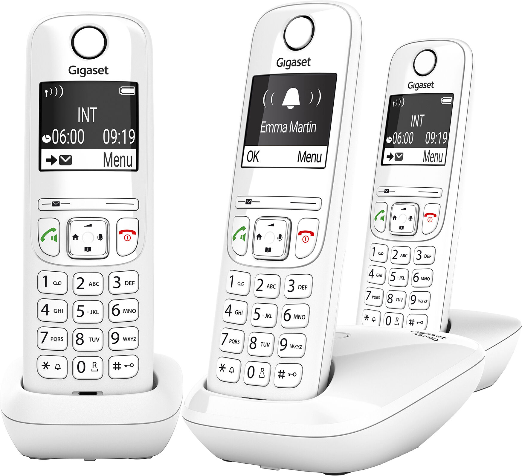 Siemens Pack trio téléphone sans fil Gigaset AS690 - blanc Blanc