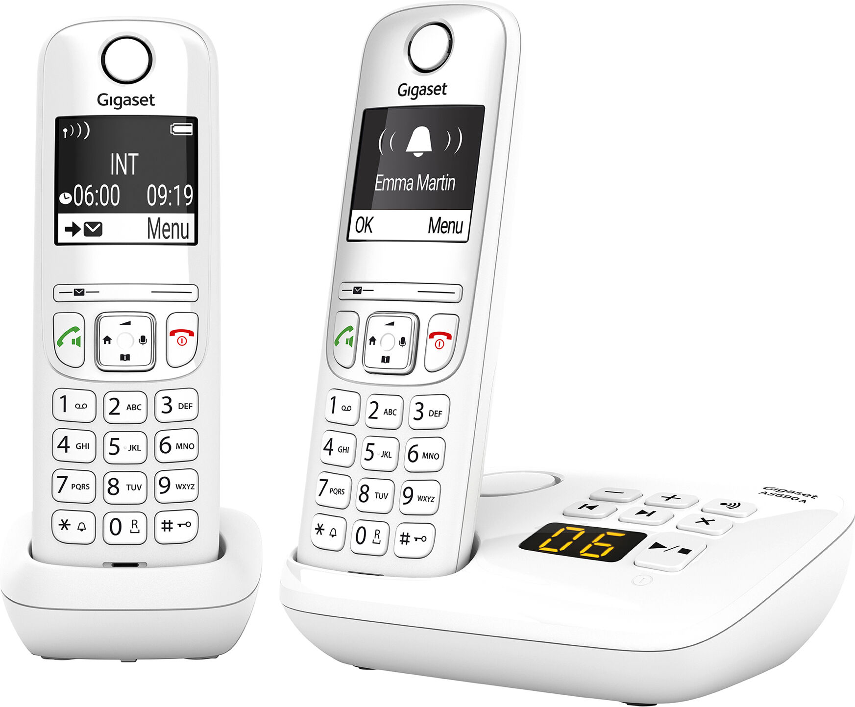 Siemens Pack duo téléphone répondeur sans fil Gigaset AS690A - blanc