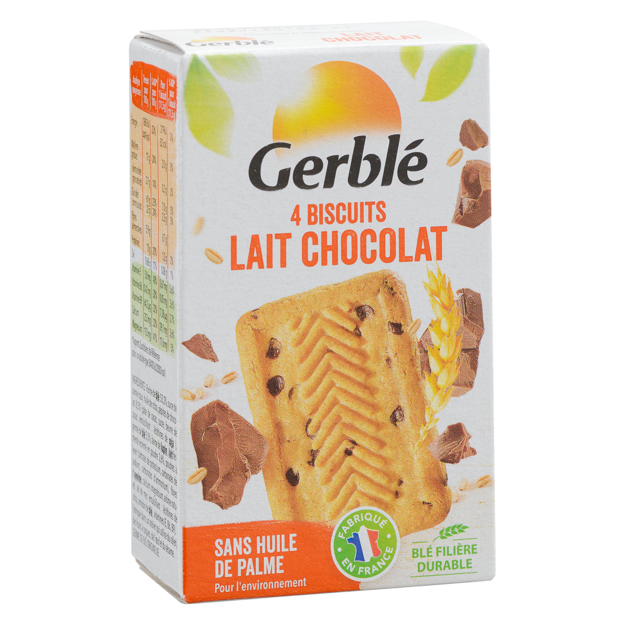 Biscuits chocolat au lait Gerblé x 4 - Paquet de 46 g