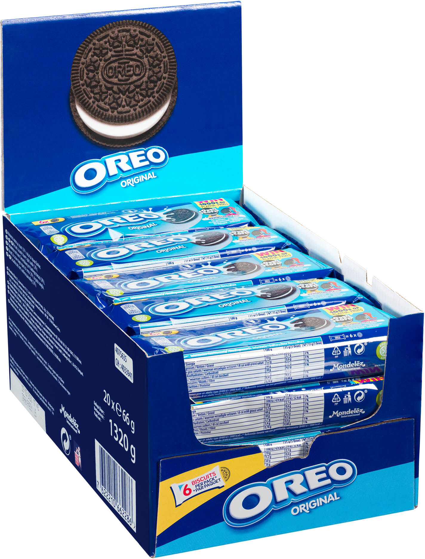 Biscuit Oreo Classique - Format poche 66 g - Lot de 20 Aluminium