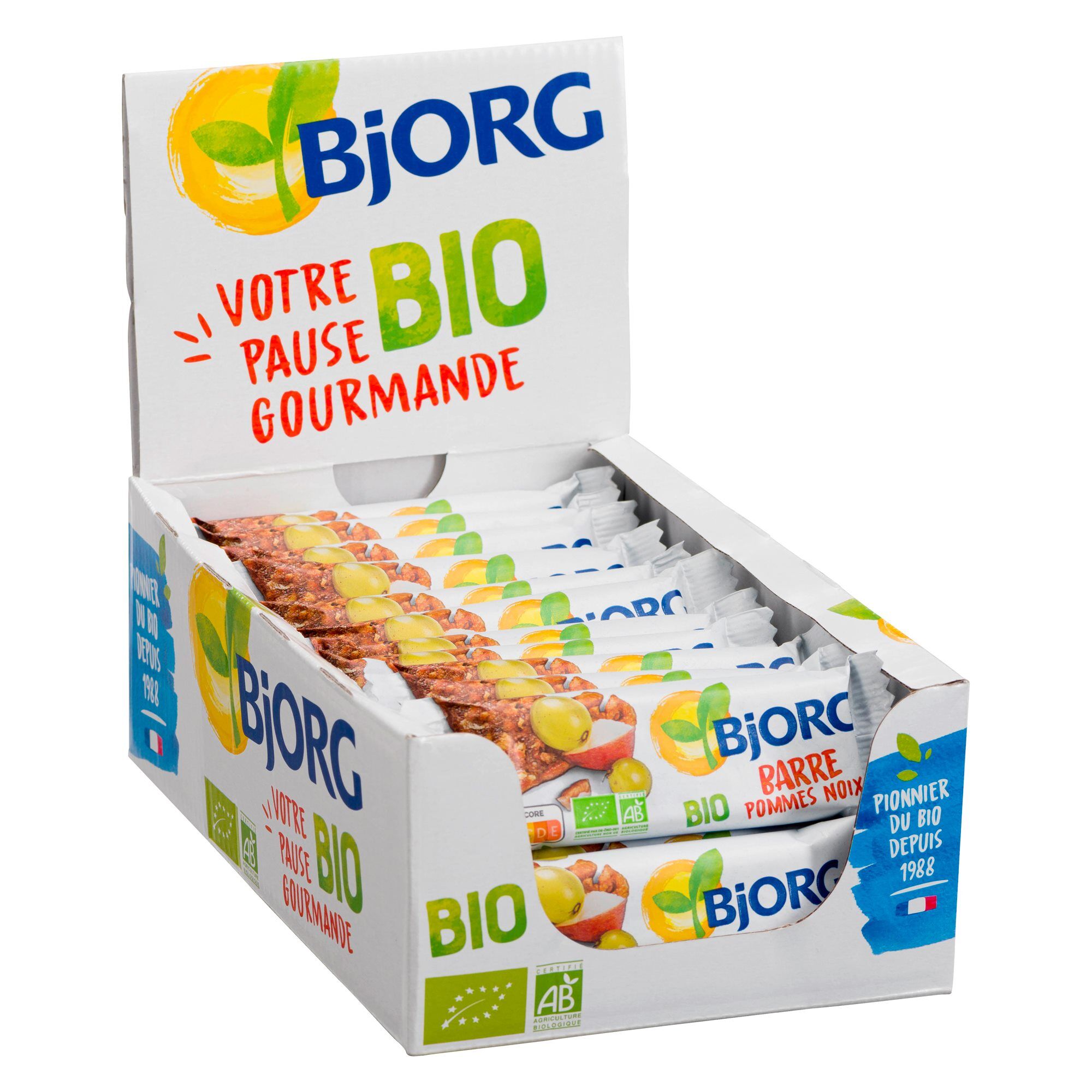 Barre pomme noix Bio Bjorg - 30 g - Lot de 25