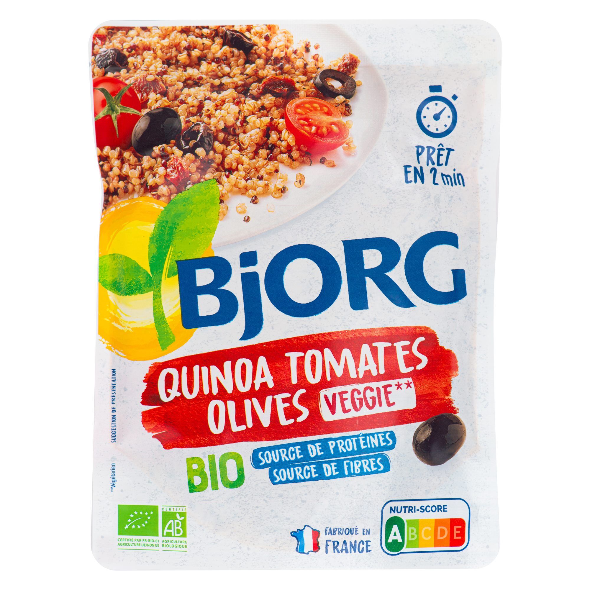 Bjorg Plat cuisiné quinoa tomates olives bio Bjorg - Sachet de 250 g Noir