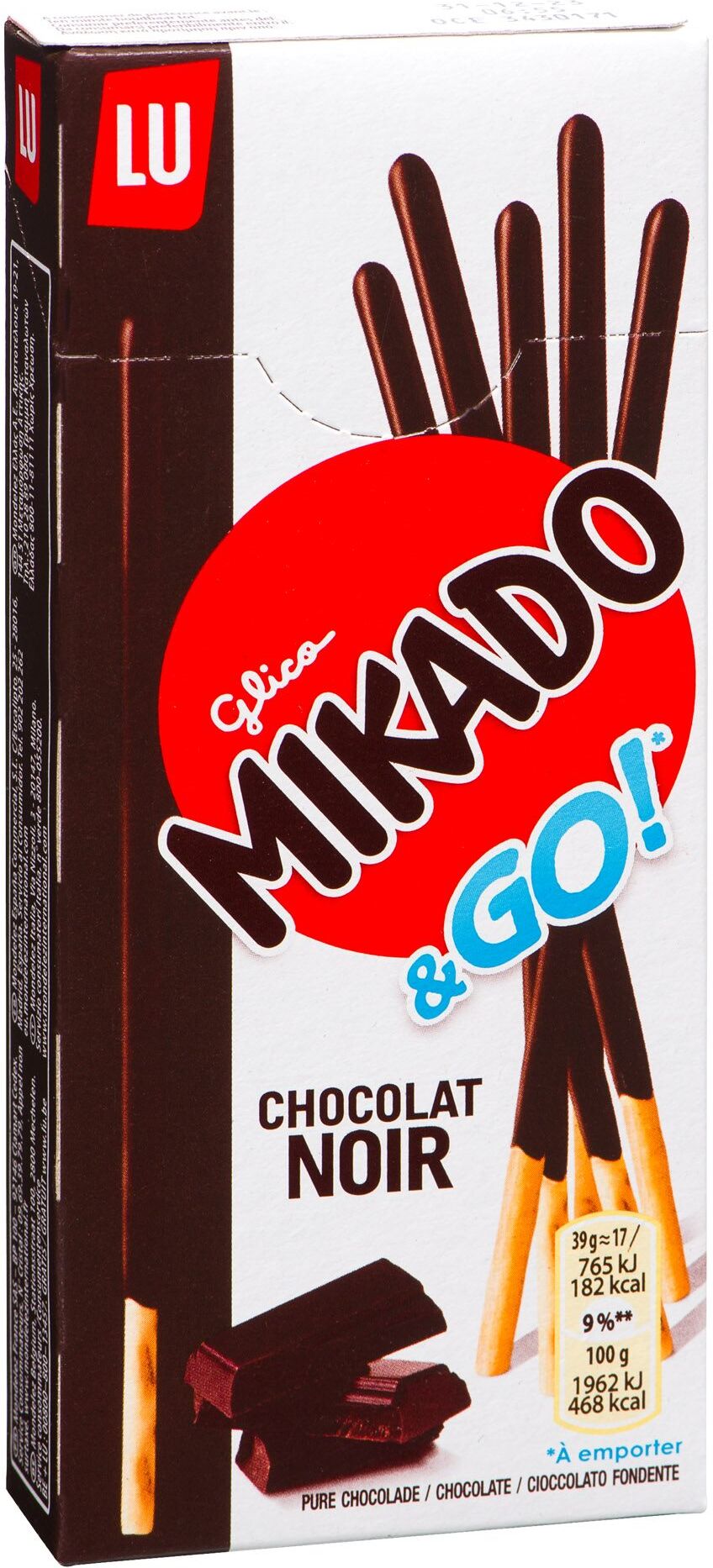 Mikado chocolat noir Lu - Paquet de 39 g