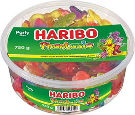 Haribo Bonbon gélifié aux fruits PHANTASIA, boîte ronde 750g - Lot de 2 Vert foncé