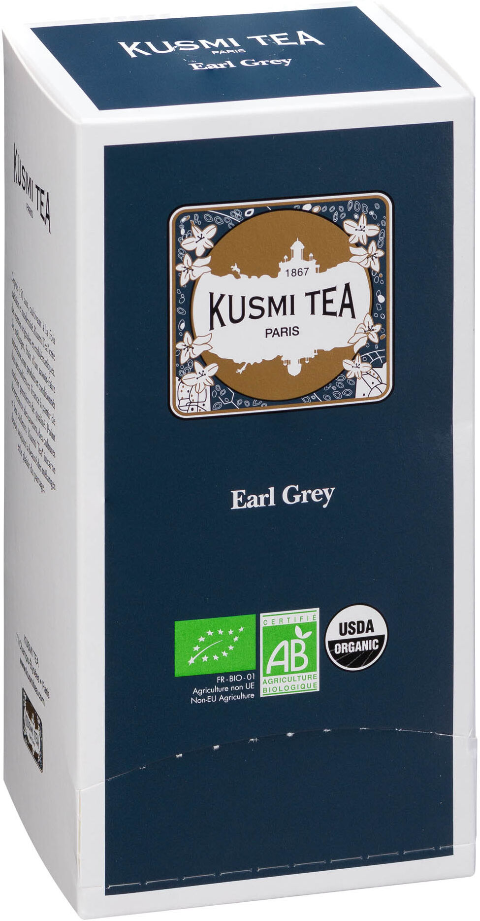 Thé noir Earl Grey Bio Kusmi Tea - Boîte de 25 sachets