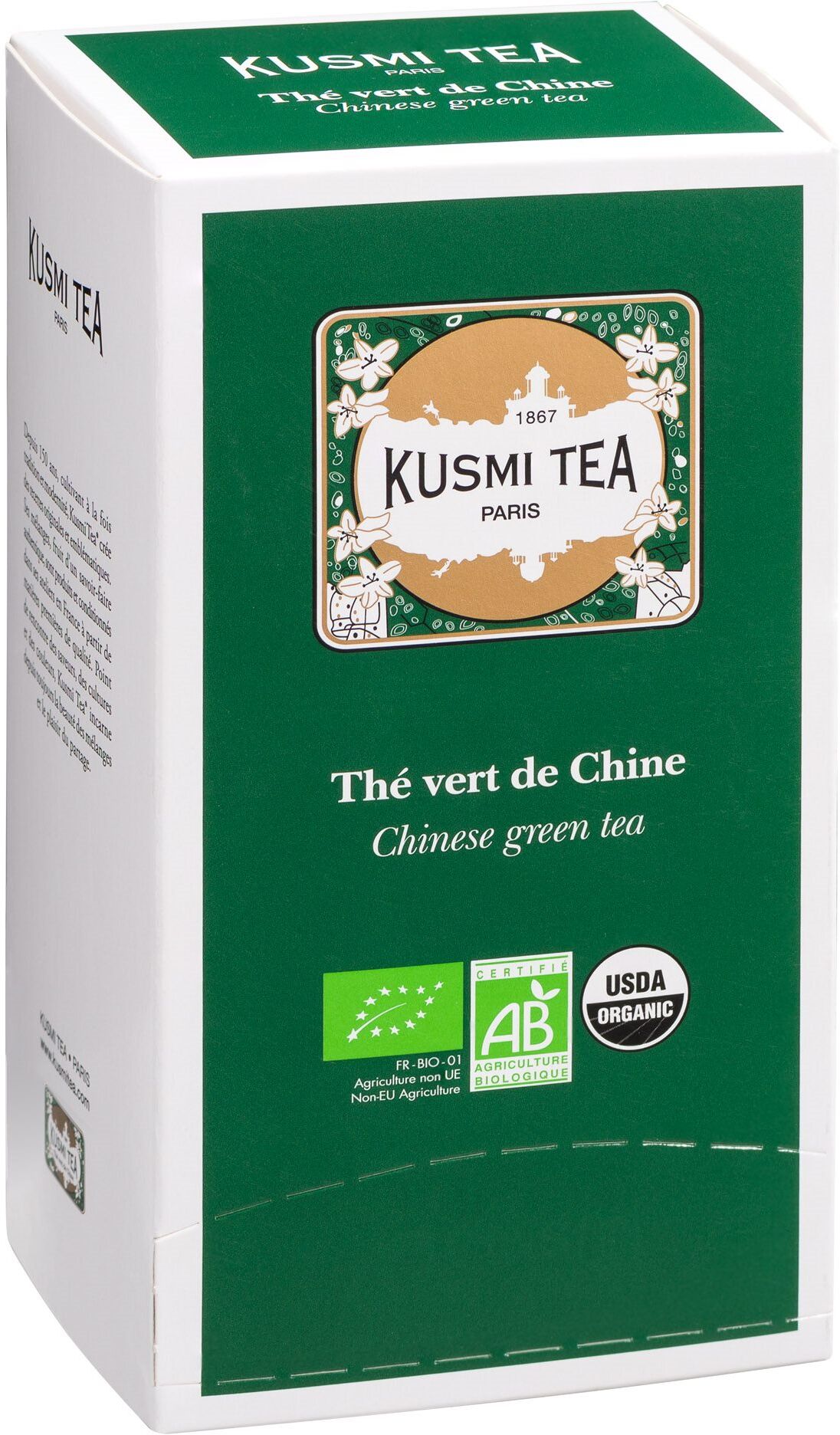 Thé vert Sencha Bio Kusmi Tea - Boîte de 25 sachets Blanc