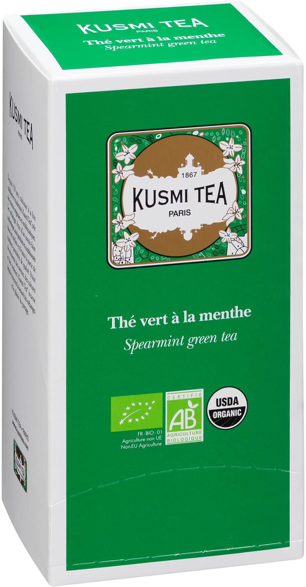 Thé vert à la menthe Kusmi Tea - Boîte de 25 sachets