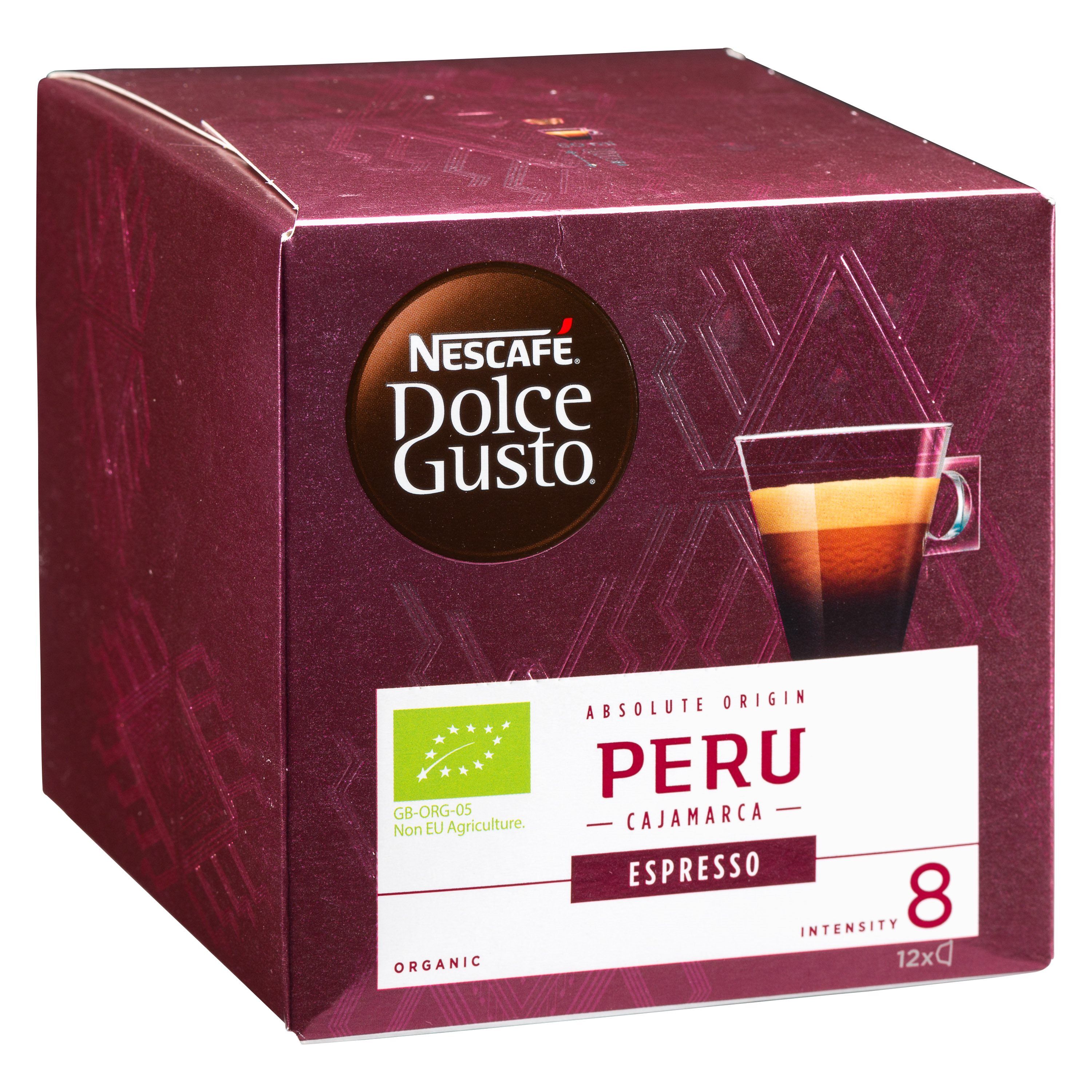 Capsules de café Nescafé Dolce Gusto Peru Bio - Boîte de 24 Vert