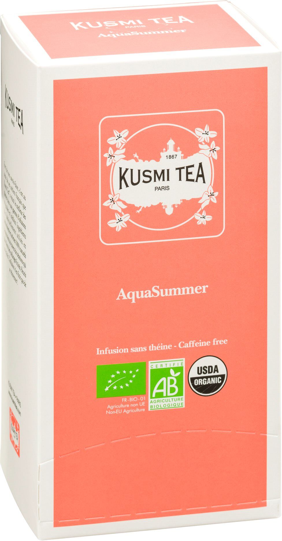 Infusion AquaSummer Bio Kusmi Tea - Boîte de 25 sachets