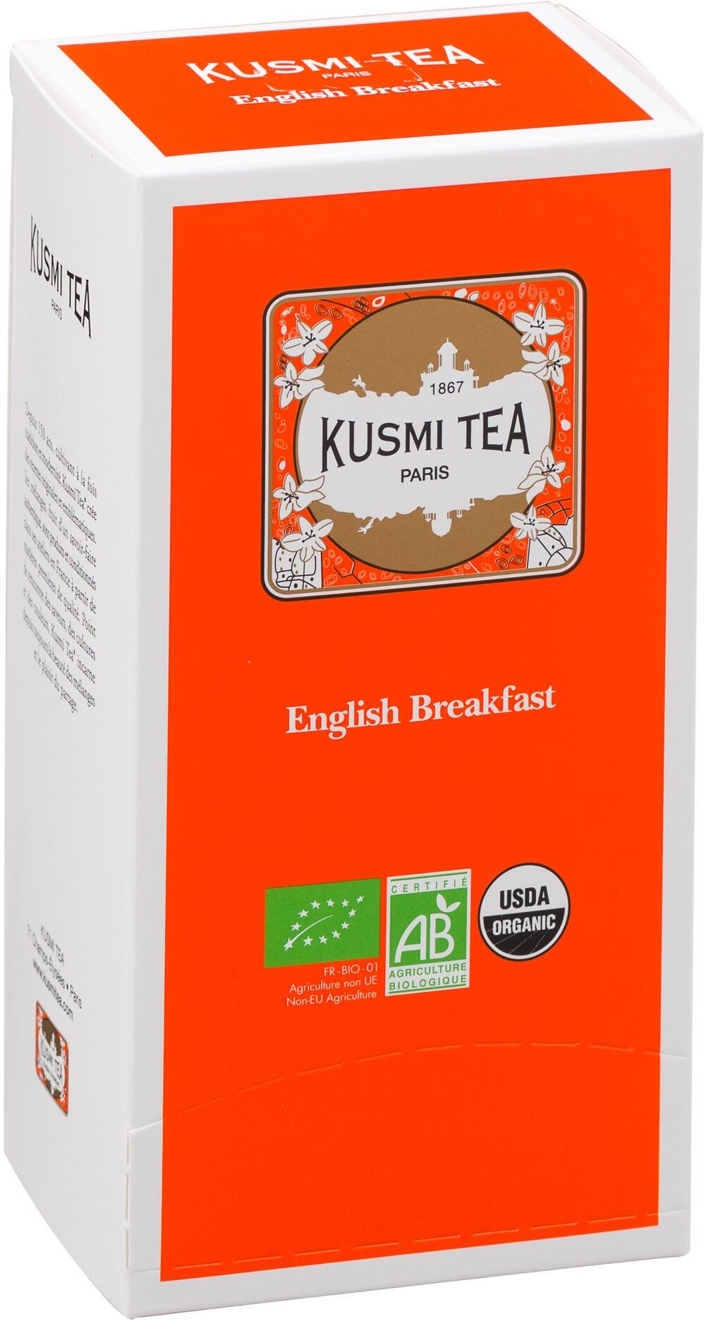 Thé noir English breakfast Bio Kusmi Tea - Boîte de 25 sachets Noir