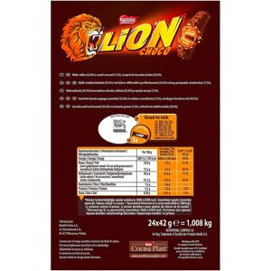 Lion Barre chocolatée Lion - 42 g - Lot de 24 Anthracite