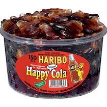 Haribo HARBIO Bonbons gélifiés aux fruits HAPPY COLA, boîte de 150 - Lot de 2