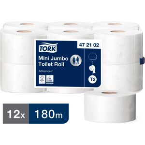 Tork Papier toilette Mini Jumbo double épaisseur Advanced Tork T2 - 12 rouleaux de 180 m Noir/bleu/safran